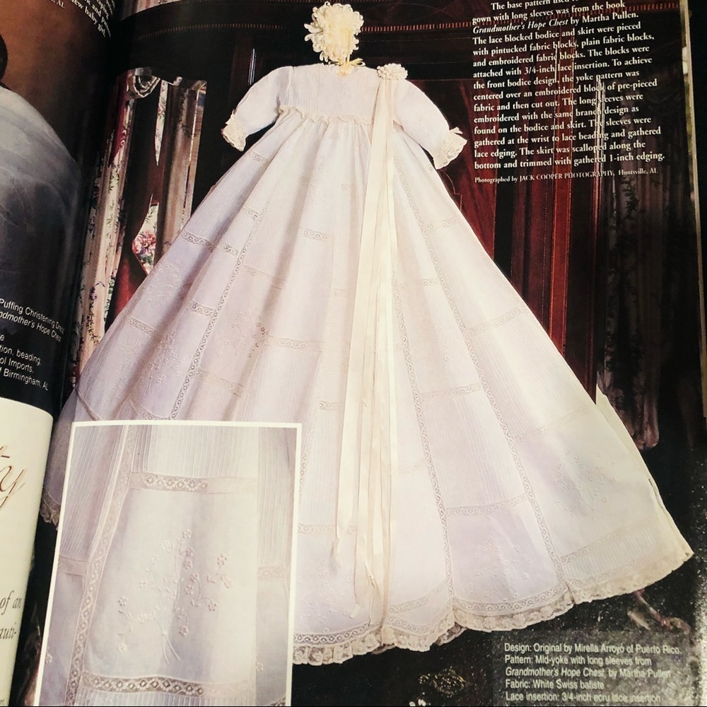 Vintage 1997 Sew Beautiful Heirloom Arts Book includes Christening Gown Pattern - Picture 8 of 10